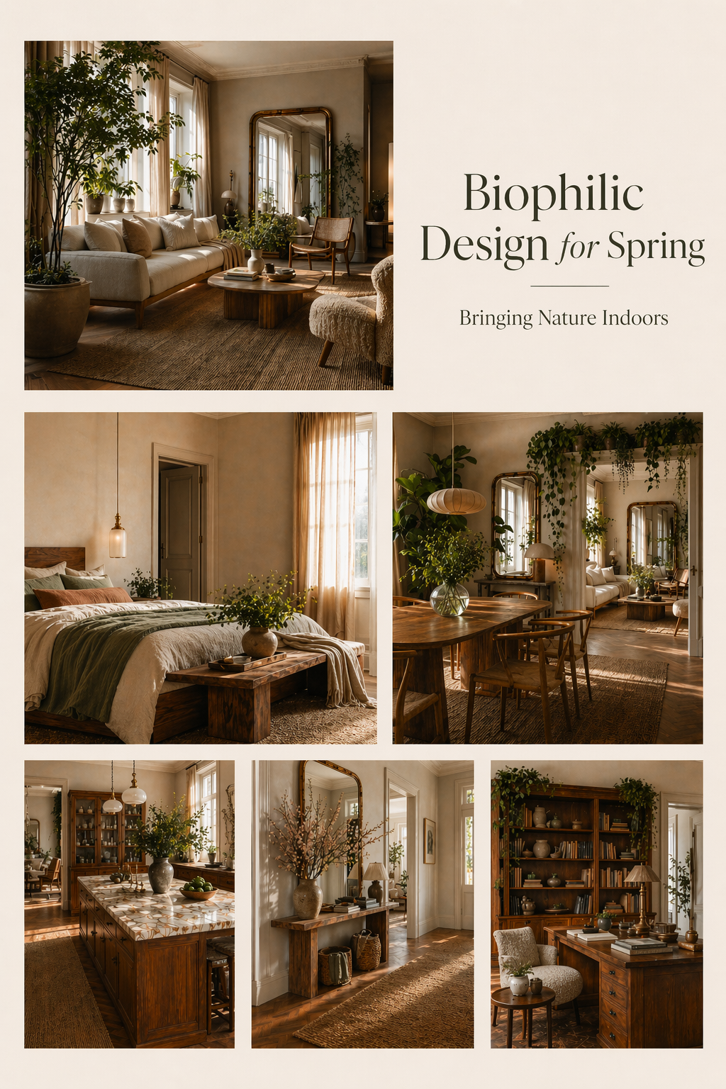 Spring biophilic design — every room covered